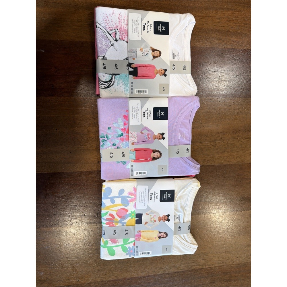 6 Brand New Members Mark Long sleeved Tees. Size 4/5 60% cotton 40% Modal